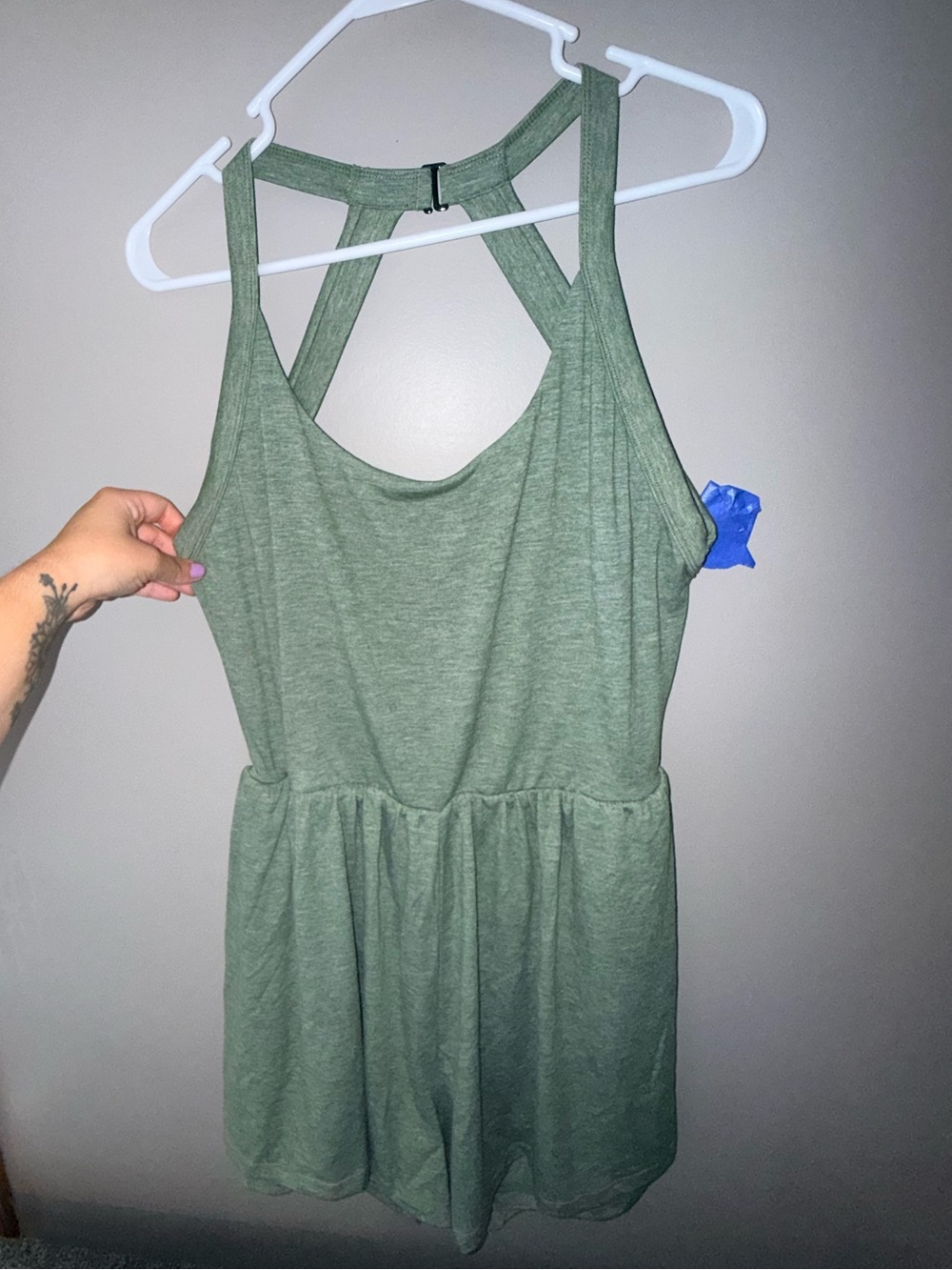 HALARA Olive Green Sleeveless Romper